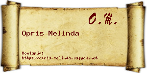 Opris Melinda névjegykártya