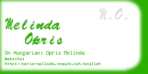 melinda opris business card